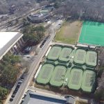tennis courts outside